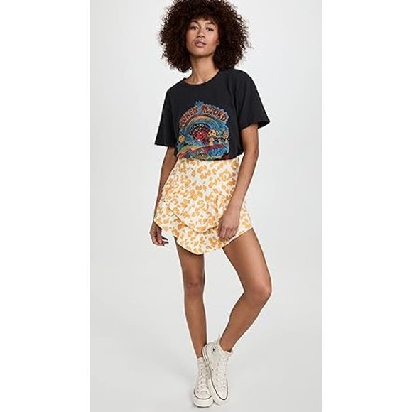 NEW Mother The Ruffle Mini Skirt Skirt Tiered High-Rise Floral Leopard Size 32 - Picture 2 of 11